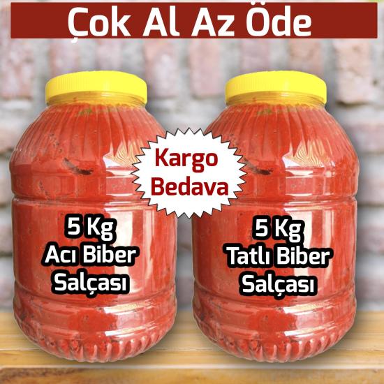 5 Kg Acı Biber ve 5 Kg Tatlı Biber Salçası 1500 ₺